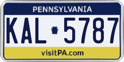 PA license plate KAL5787