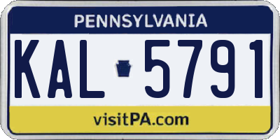 PA license plate KAL5791