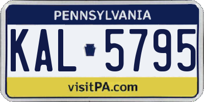 PA license plate KAL5795