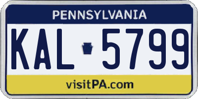 PA license plate KAL5799