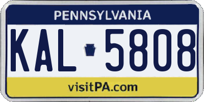 PA license plate KAL5808