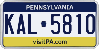 PA license plate KAL5810