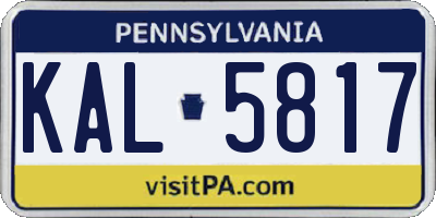 PA license plate KAL5817