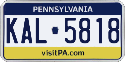 PA license plate KAL5818