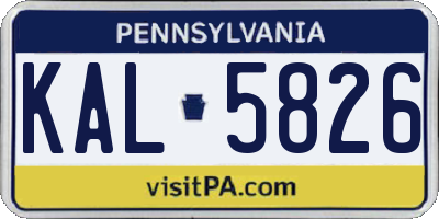 PA license plate KAL5826