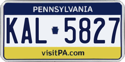 PA license plate KAL5827