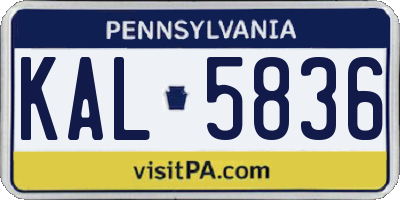 PA license plate KAL5836