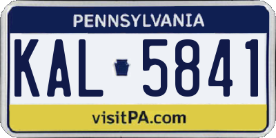 PA license plate KAL5841
