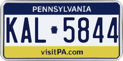 PA license plate KAL5844