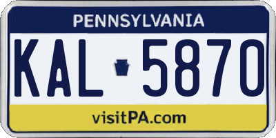 PA license plate KAL5870