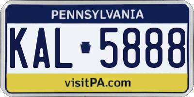 PA license plate KAL5888