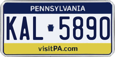 PA license plate KAL5890