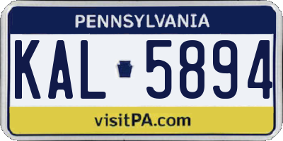 PA license plate KAL5894