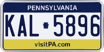 PA license plate KAL5896