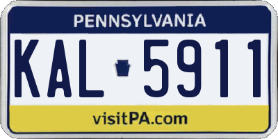 PA license plate KAL5911