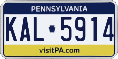 PA license plate KAL5914