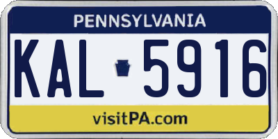 PA license plate KAL5916