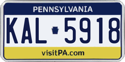 PA license plate KAL5918