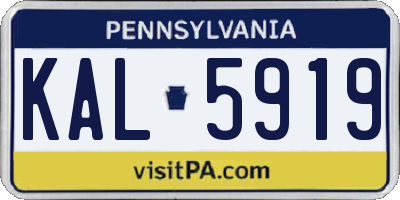 PA license plate KAL5919