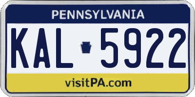 PA license plate KAL5922