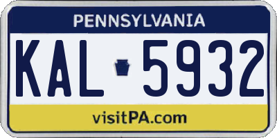 PA license plate KAL5932