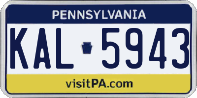 PA license plate KAL5943