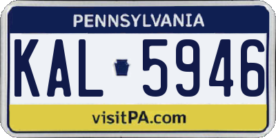 PA license plate KAL5946