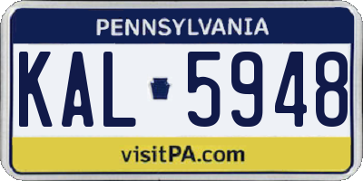 PA license plate KAL5948