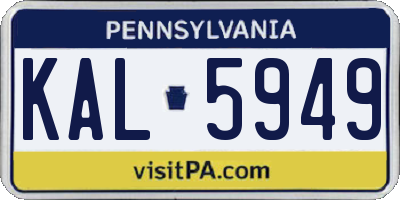 PA license plate KAL5949