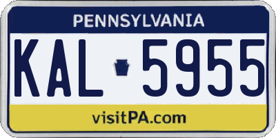 PA license plate KAL5955