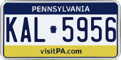 PA license plate KAL5956