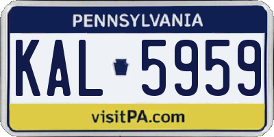 PA license plate KAL5959