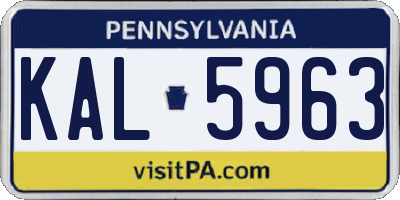 PA license plate KAL5963