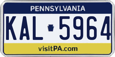 PA license plate KAL5964