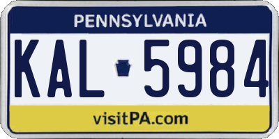 PA license plate KAL5984