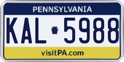 PA license plate KAL5988