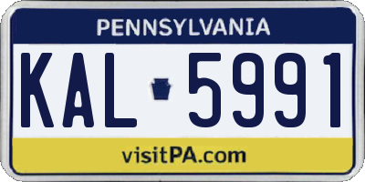 PA license plate KAL5991