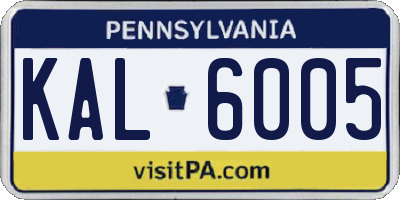 PA license plate KAL6005
