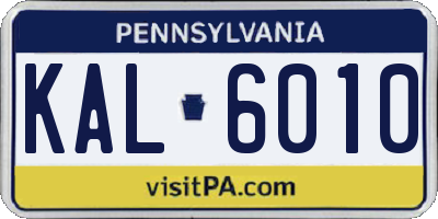 PA license plate KAL6010