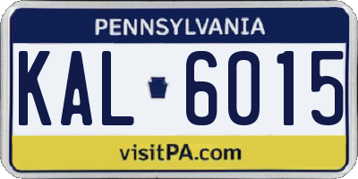 PA license plate KAL6015