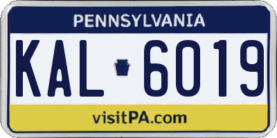 PA license plate KAL6019