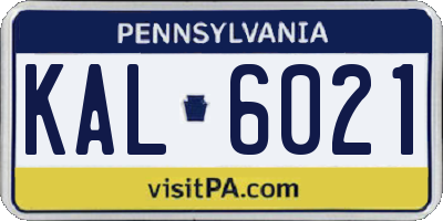 PA license plate KAL6021