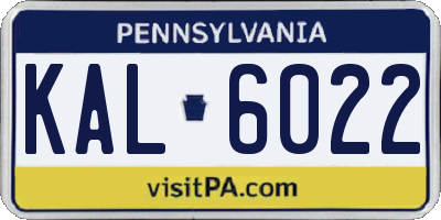 PA license plate KAL6022