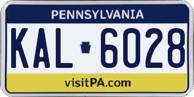 PA license plate KAL6028