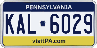PA license plate KAL6029