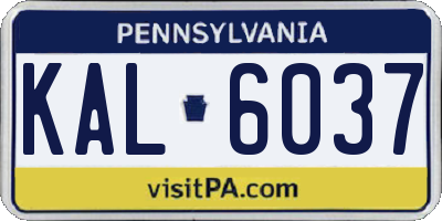 PA license plate KAL6037