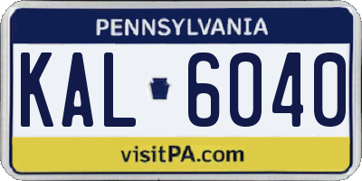 PA license plate KAL6040