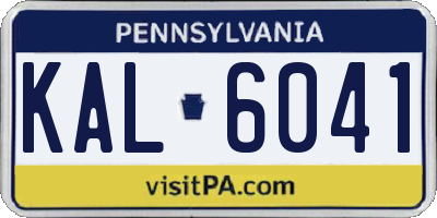 PA license plate KAL6041