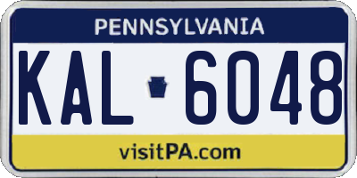 PA license plate KAL6048