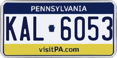 PA license plate KAL6053
